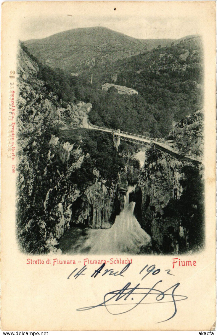 PC CROATIA, FIUME, RIJEKA, STRETTO DI FIUMARA, Vintage Postcard (b53205) - Croacia