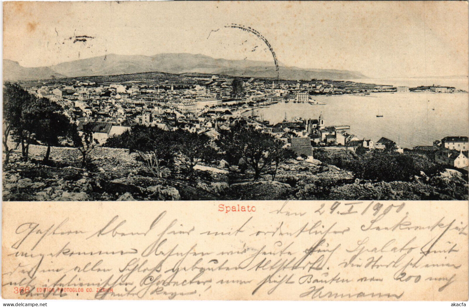 PC CROATIA, SPALATO, SPLIT, GENERAL VIEW, Vintage Postcard (b53202) - Croatia