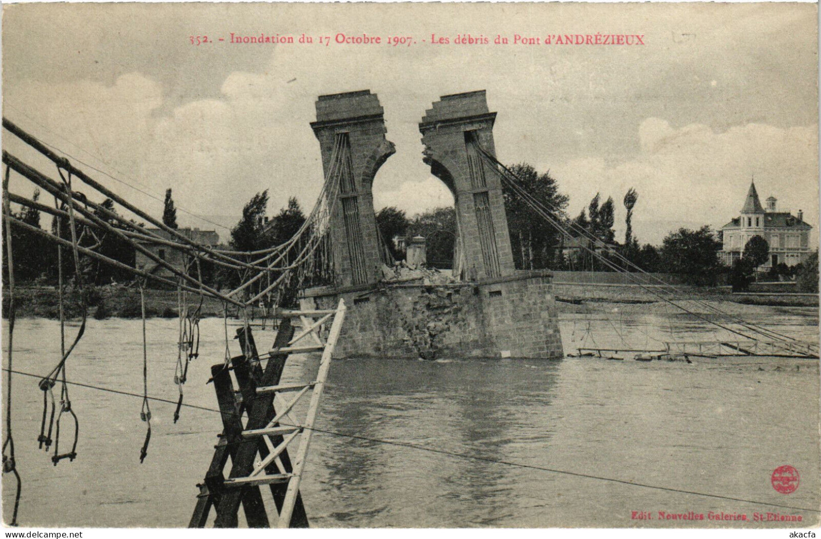 PC FRANCE, CATASTROPHE, PONT D'ANDRÉZIEUX, Vintage Postcard (b53188) - Andrézieux-Bouthéon