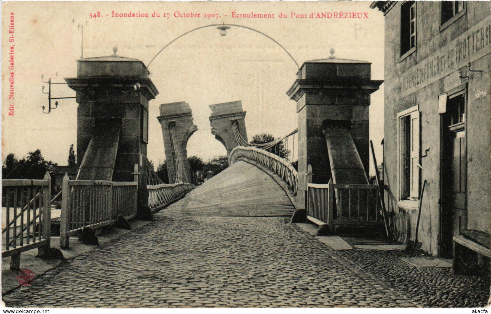 PC FRANCE, CATASTROPHE, PONT D'ANDRÉZIEUX, Vintage Postcard (b53187) - Andrézieux-Bouthéon