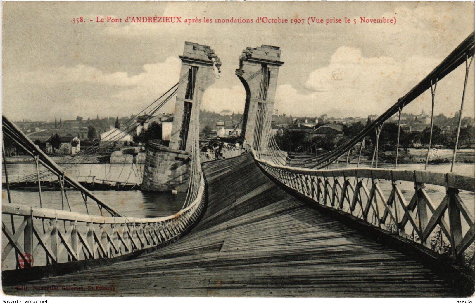 PC FRANCE, CATASTROPHE, PONT D'ANDRÉZIEUX, Vintage Postcard (b53186) - Andrézieux-Bouthéon