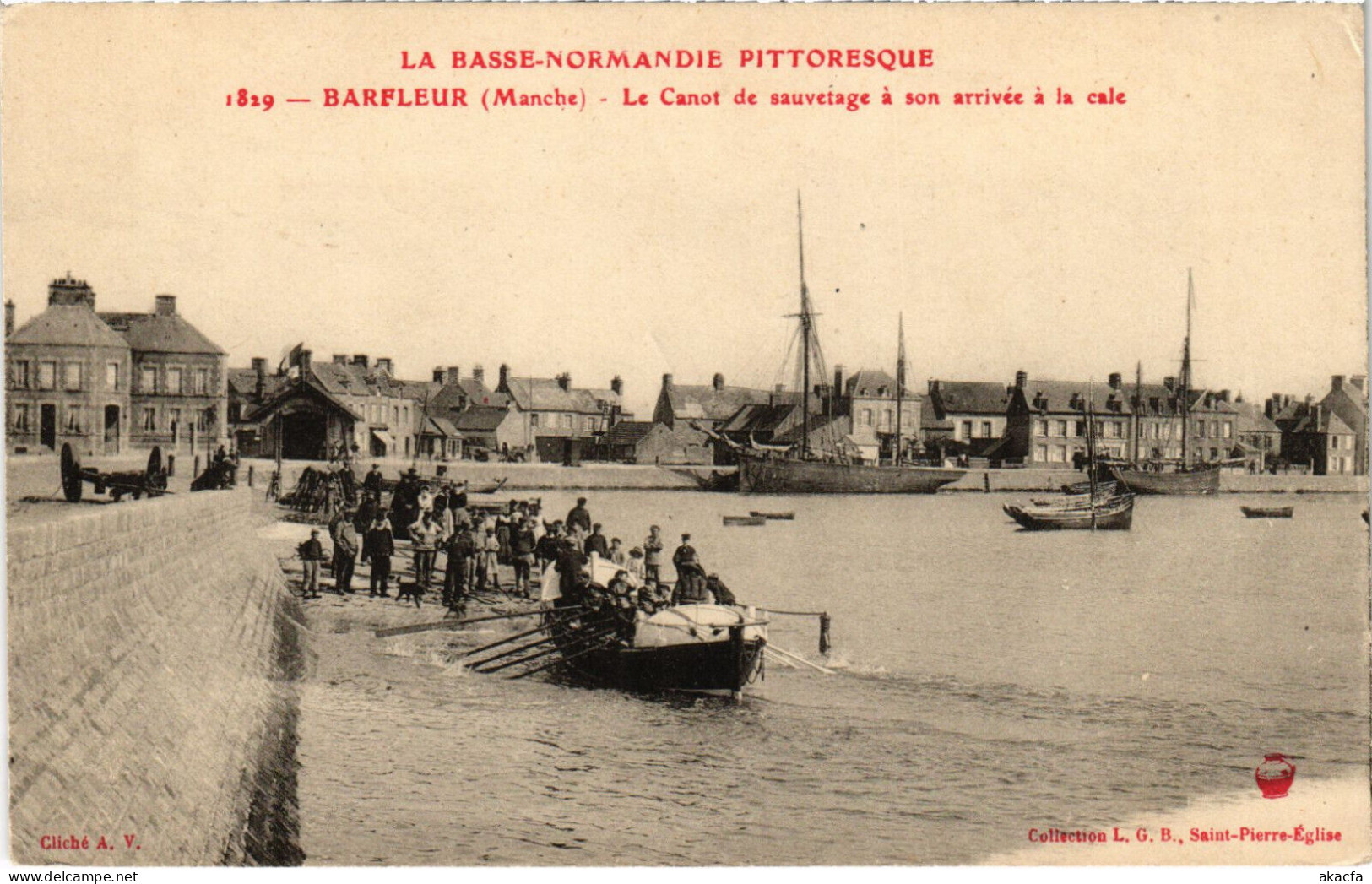 PC FRANCE, ROWBOATS, BARFLEUR, Vintage Postcard (b53159) - Barfleur