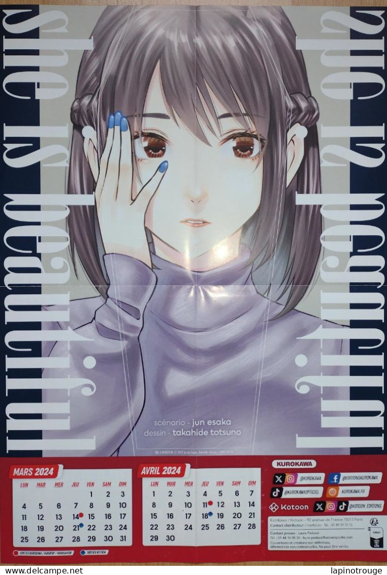 Affiche TATSUNO Takahide Manga She Is Beautiful Kurokawa 2024 - Posters