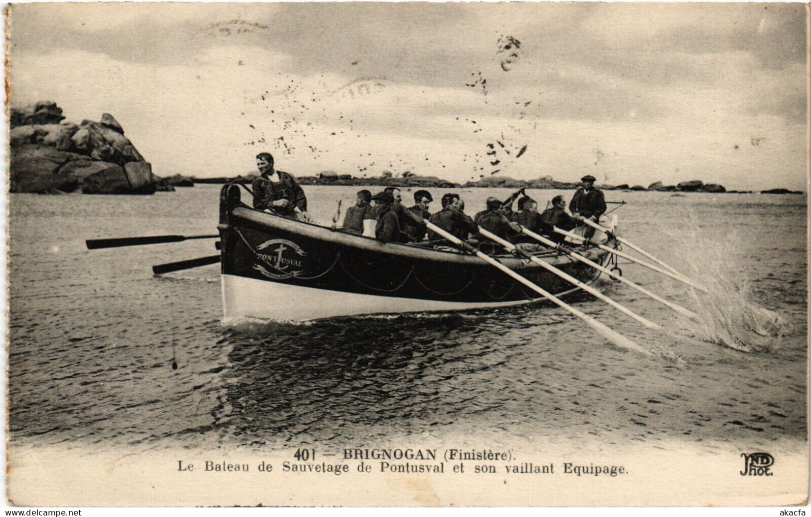 PC FRANCE, ROWBOATS, BRIGNOGAN, Vintage Postcard (b53152) - Brignogan-Plage