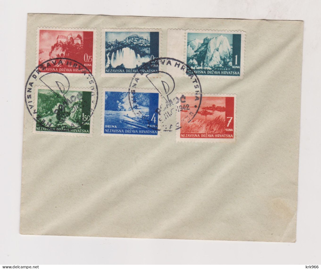 CROATIA WW II 1942 POMOC Hand Cancel Cover - Croatia