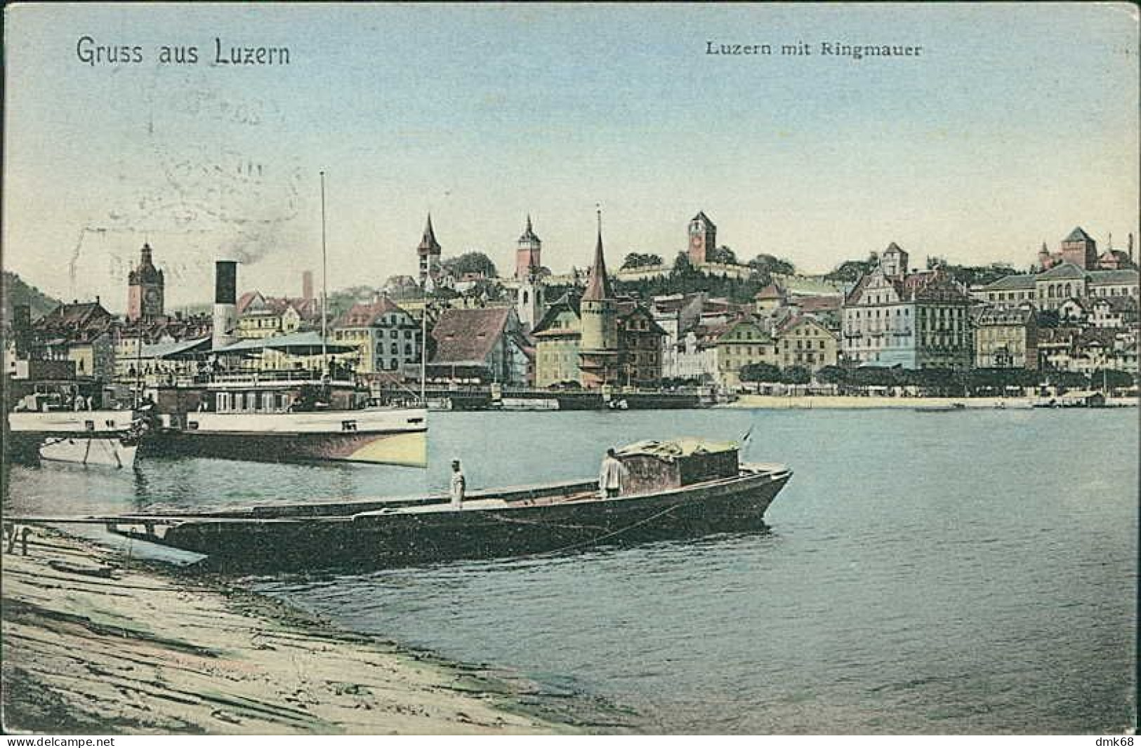 SWITZERLAND - GRUSS AUS LUZERN - LUZERN MIT RINGMAUER - VERLAG IDEALKARTED - MAILED 1926 (18210) - Luzern