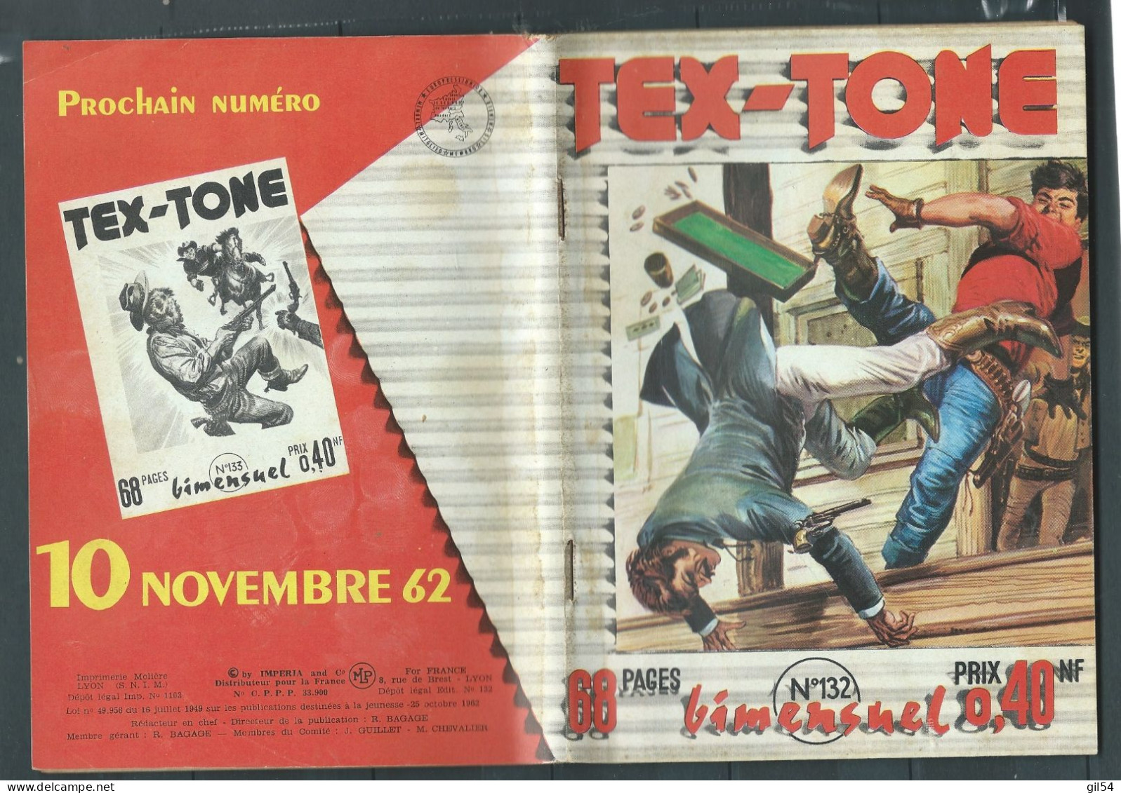 Bd " Tex-Tone  " Bimensuel N° 132 "  Les  Jeunes Mavericks  "      , DL  25 Octobre 1962 - BE- RAP 0902 - Piccoli Formati