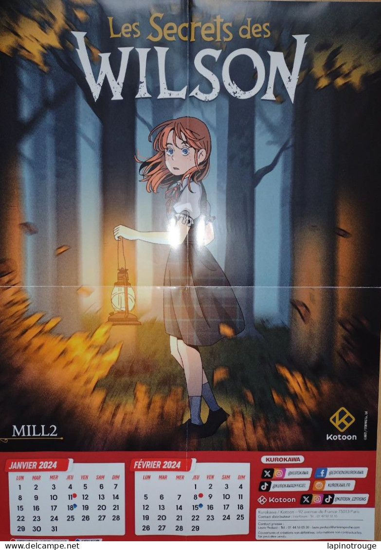 Affiche MILL2 Manga Les Secrets Des Wilson Kurokawa 2024 - Manifesti & Offsets