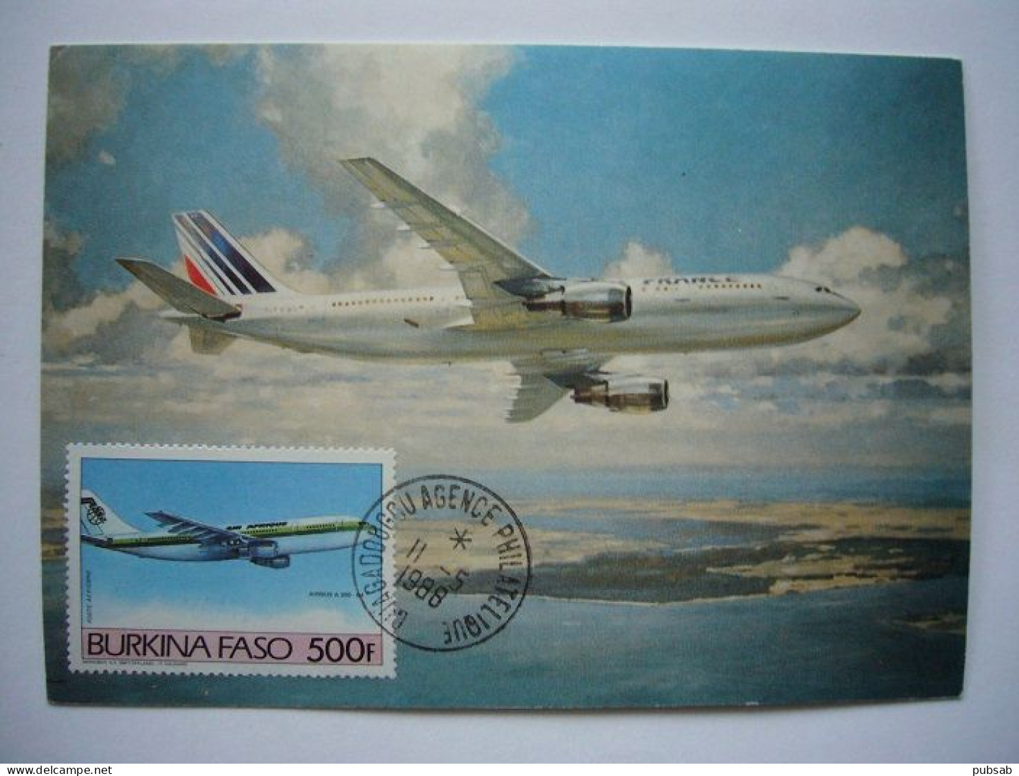 Avion / Airplane / AIR FRANCE / Airbus A300B / Carte Maximum Du Burkina Faso - 1946-....: Era Moderna