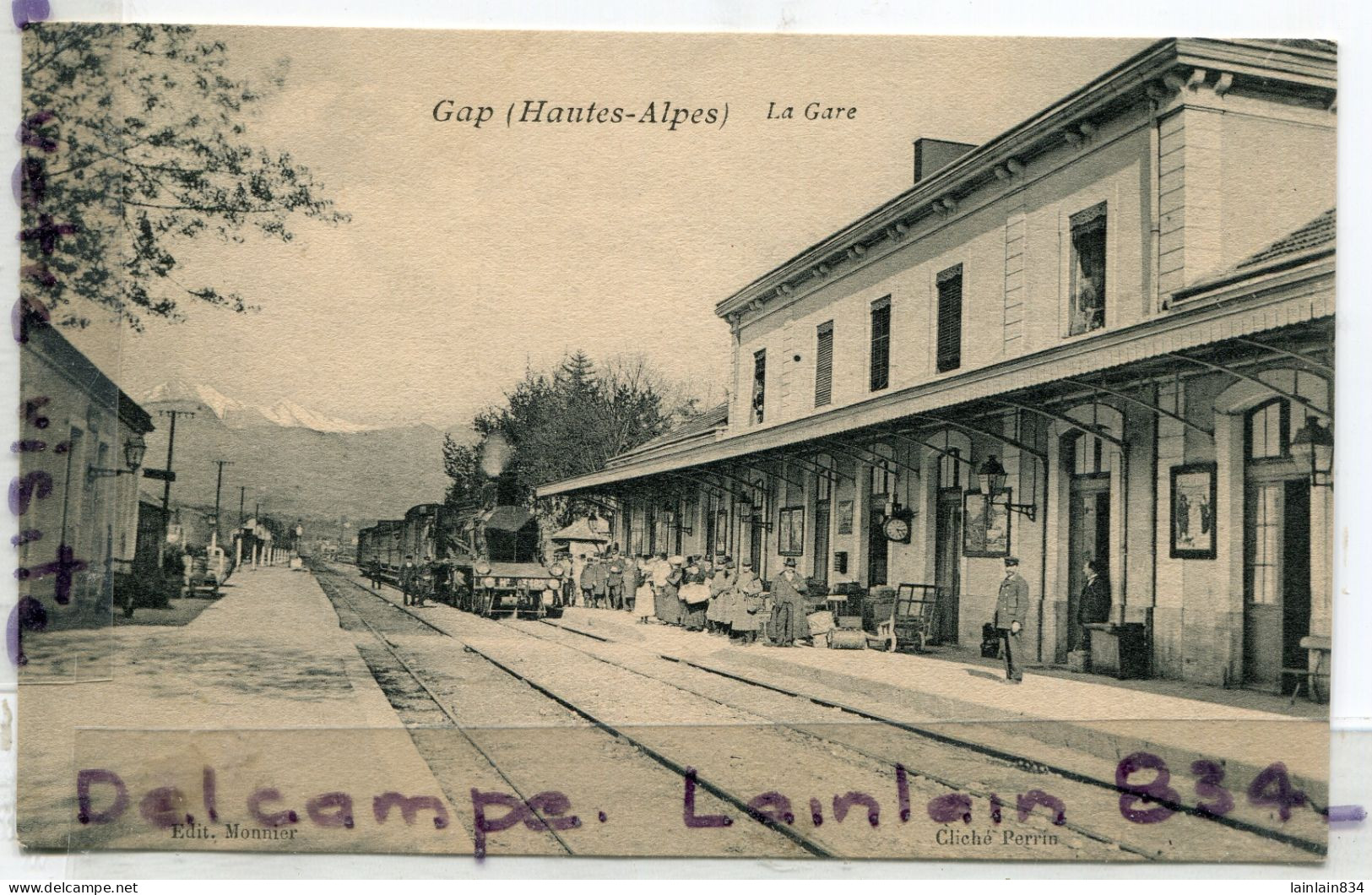 - GAP - ( Hautes-Alpes ) La Gare, Train, Locomotive, Voyageurs, écrite, Cliché Peu Courant, épaisse, TTBE, Scans. - Gap