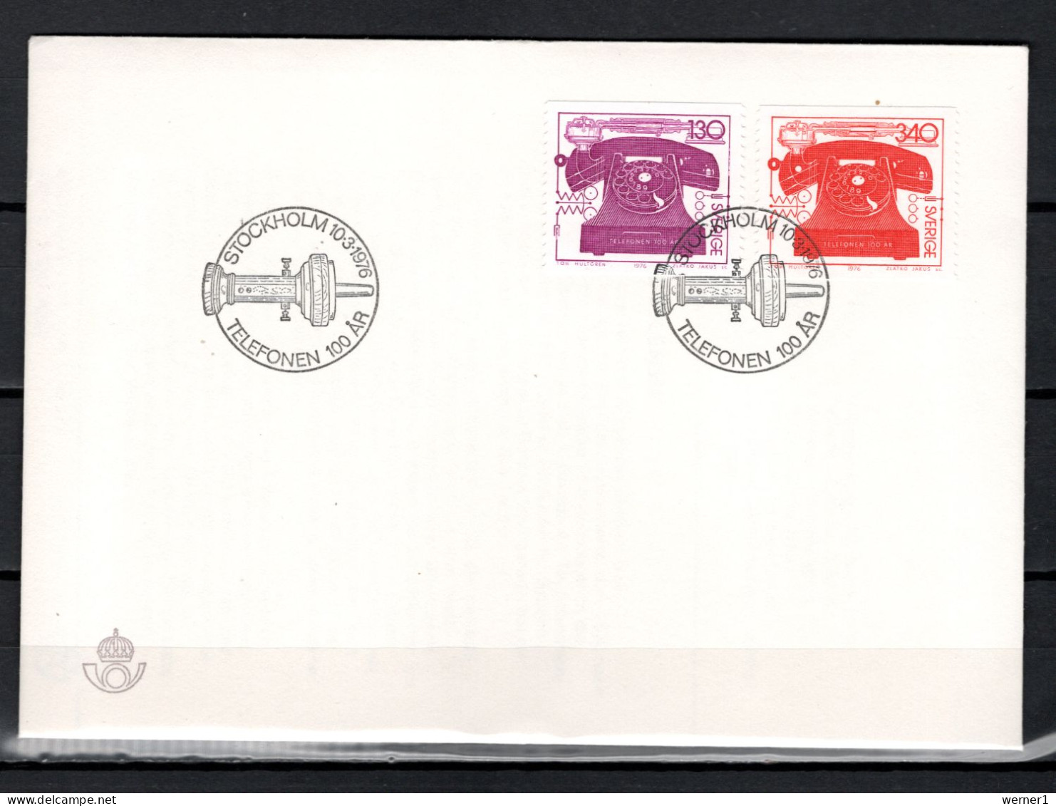 Sweden 1976 Space, Telephone Centenary Set Of 2 On FDC - Europa