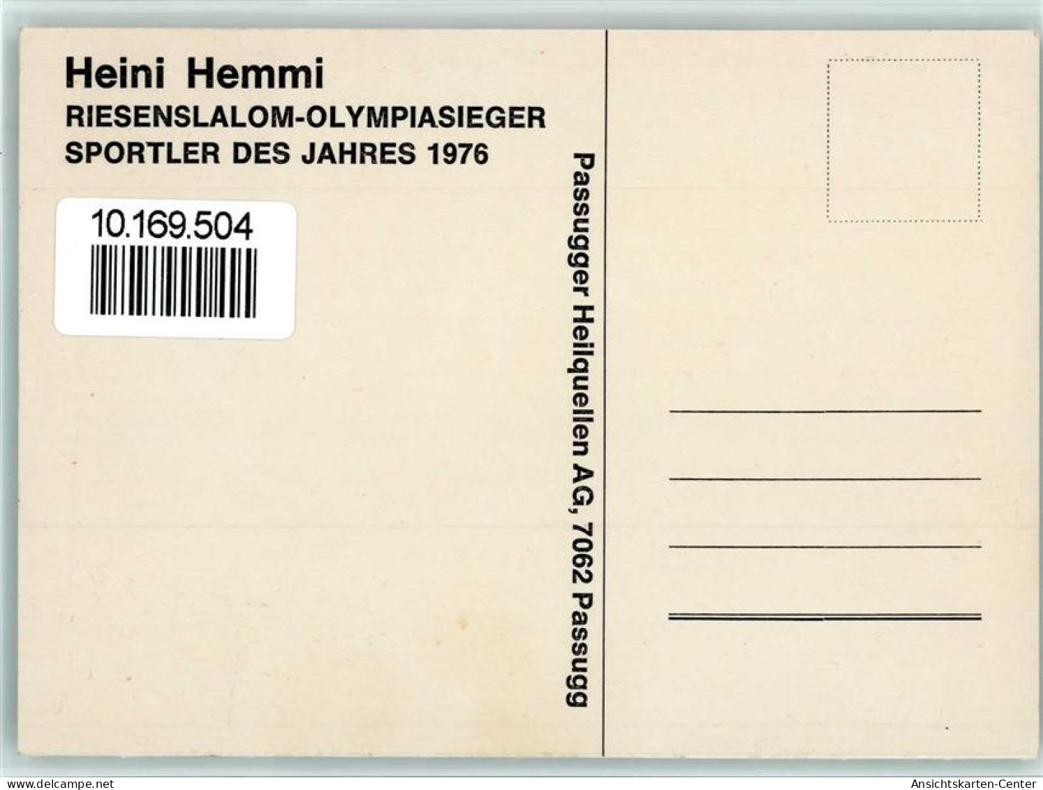 10169504 - Ski (Prominente) Heini Hemmi, Autogramm - - Sporters