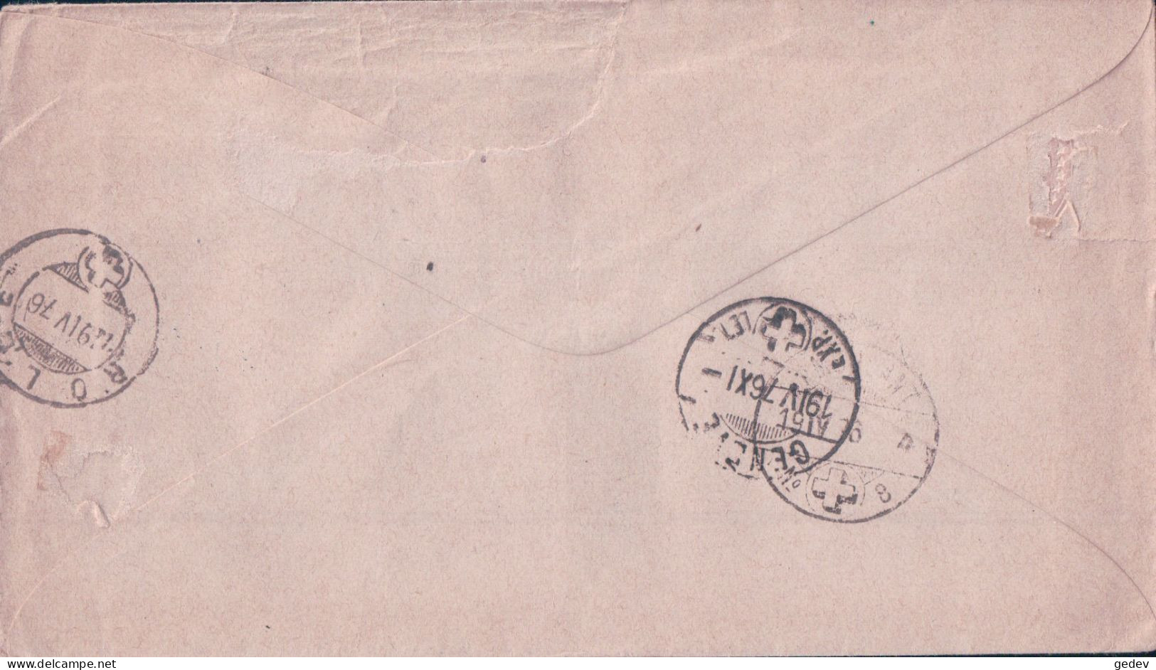 Suisse, Lettre Entier Postal 5 Ct Brun + 3 Timbres, Gimel - Pontarlier - Paris, 18 IV 1876 - Postwaardestukken