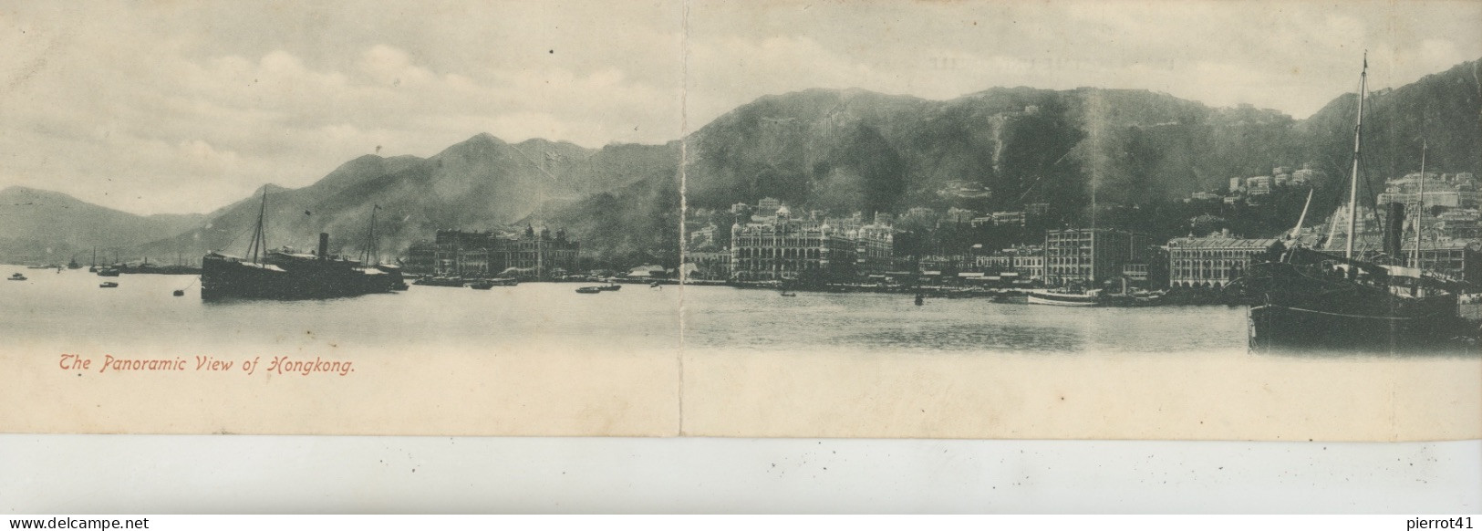 ASIE - CHINA - HONG KONG - The Panoramique View Of HONGKONG  (boats) - Carte Panoramique 3 Volets - China (Hongkong)