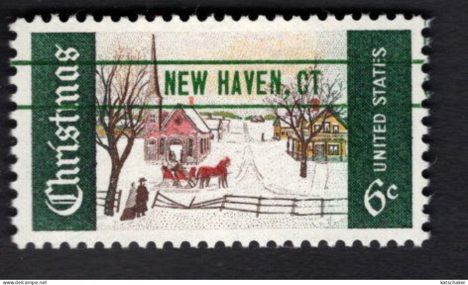 2011849169 1969 SCOTT 1384 (XX) POSTFRIS MINT NEVER HINGED  - CHRISTMAS  WINTER SUNDAY NORWAY - PRECANCEL NEW HAVEN CT - Nuovi