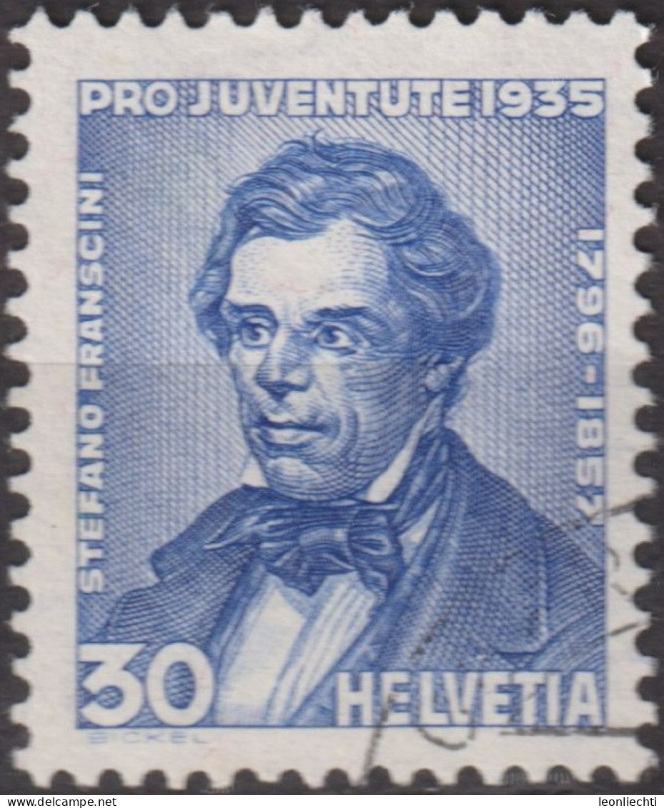 1935 Schweiz / Pro Juventute ° Zum:CH J76, Mi:CH 290, Yt:CH 285, Frauentracht, Stefano Franscini - Used Stamps