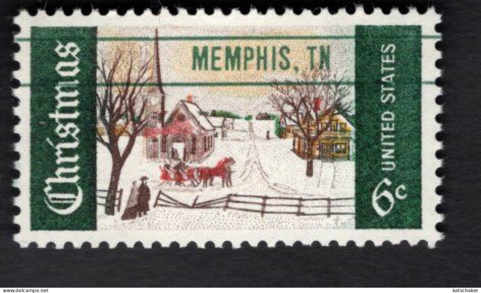 2011850216 1969 SCOTT 1384 (XX) POSTFRIS MINT NEVER HINGED  - CHRISTMAS  WINTER SUNDAY NORWAY - PRECANCEL MEMPHIS TN - Ongebruikt