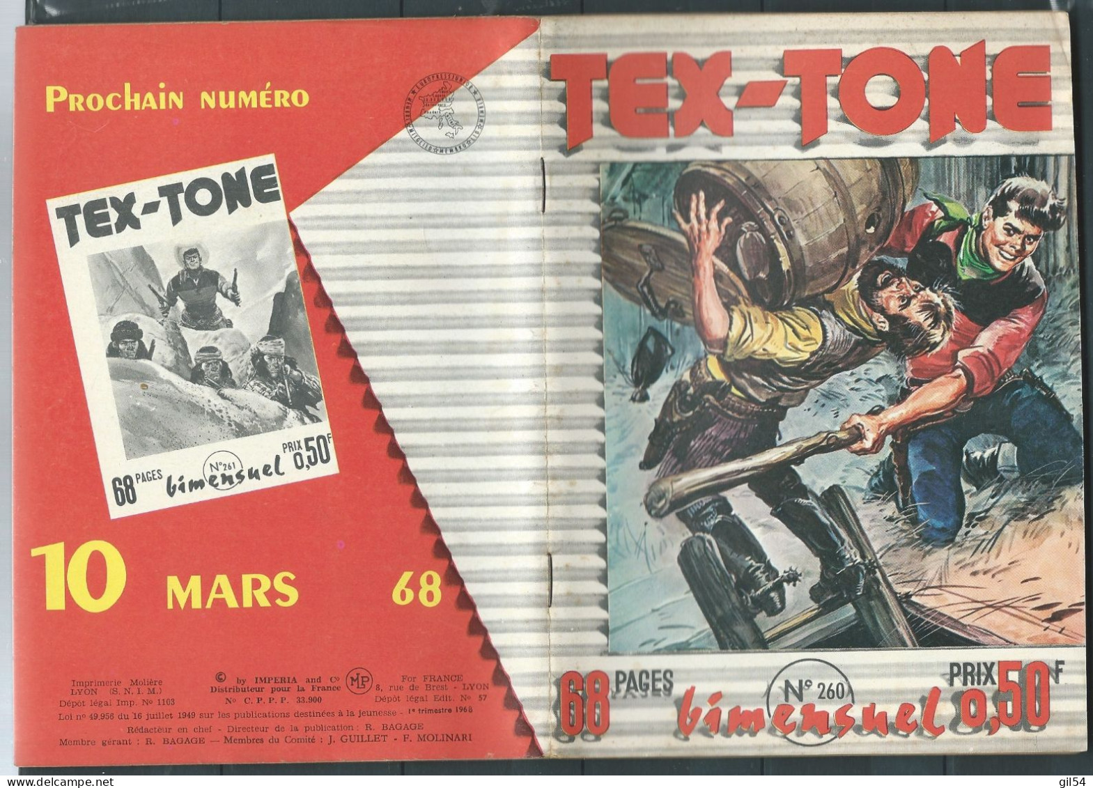Bd " Tex-Tone  " Bimensuel N° 260 "  Réquisition   "      , DL  1er Tri. 1968 - BE- RAP 0904 - Kleine Formaat