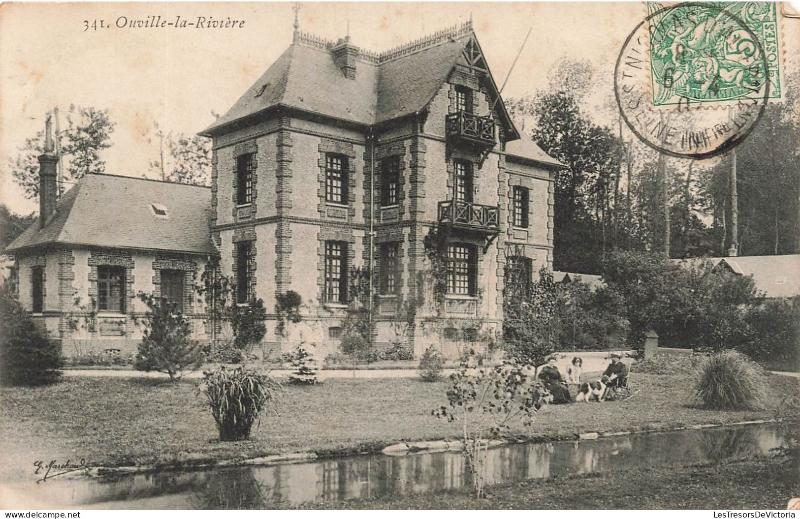 FRANCE - Ouville La Rivière - Vue Générale D'une Maison Près De L'étang - Animé - Carte Postale Ancienne - Andere & Zonder Classificatie