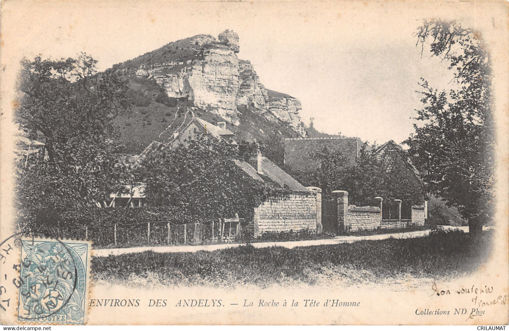 27-LES ANDELYS-LA ROCHE A LA TETE D HOMME-N T6021-B/0083 - Les Andelys