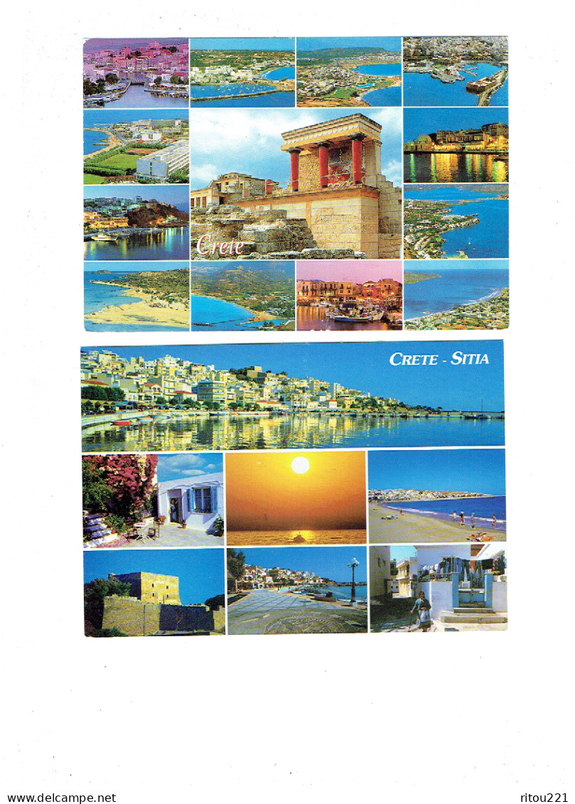 Lot 14 Cpm - CRETE - HANIA VAI PLAKIAS SITIA KPHTH KNOSSOS RETHIMNON SFAKIA HERAKLEION PREVELI Bateau Terrain Sport - Grèce