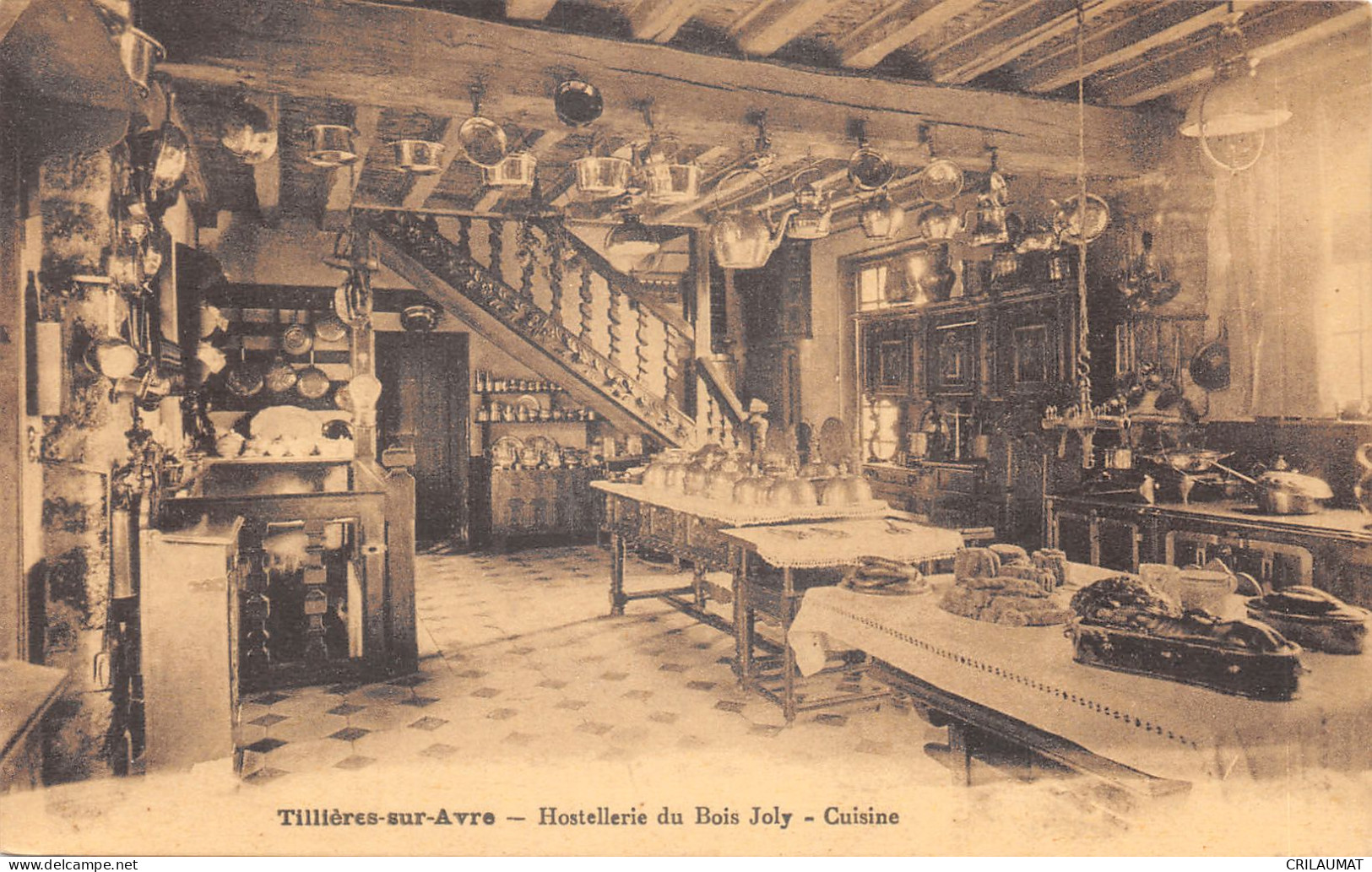 27-TILLIERES SUR AVRE-HOSTELLERIE DU BOIS JOLY-CUISINE-N T6021-A/0101 - Tillières-sur-Avre