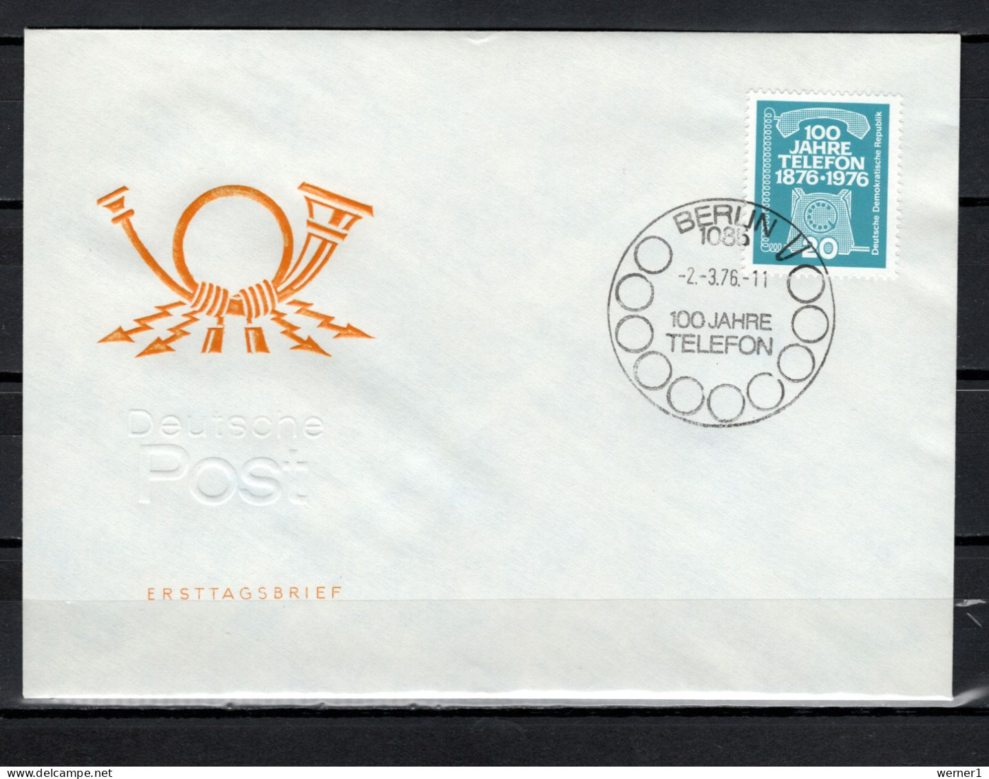 DDR 1976 Space, Telephone Centenary Stamp On FDC - Europe