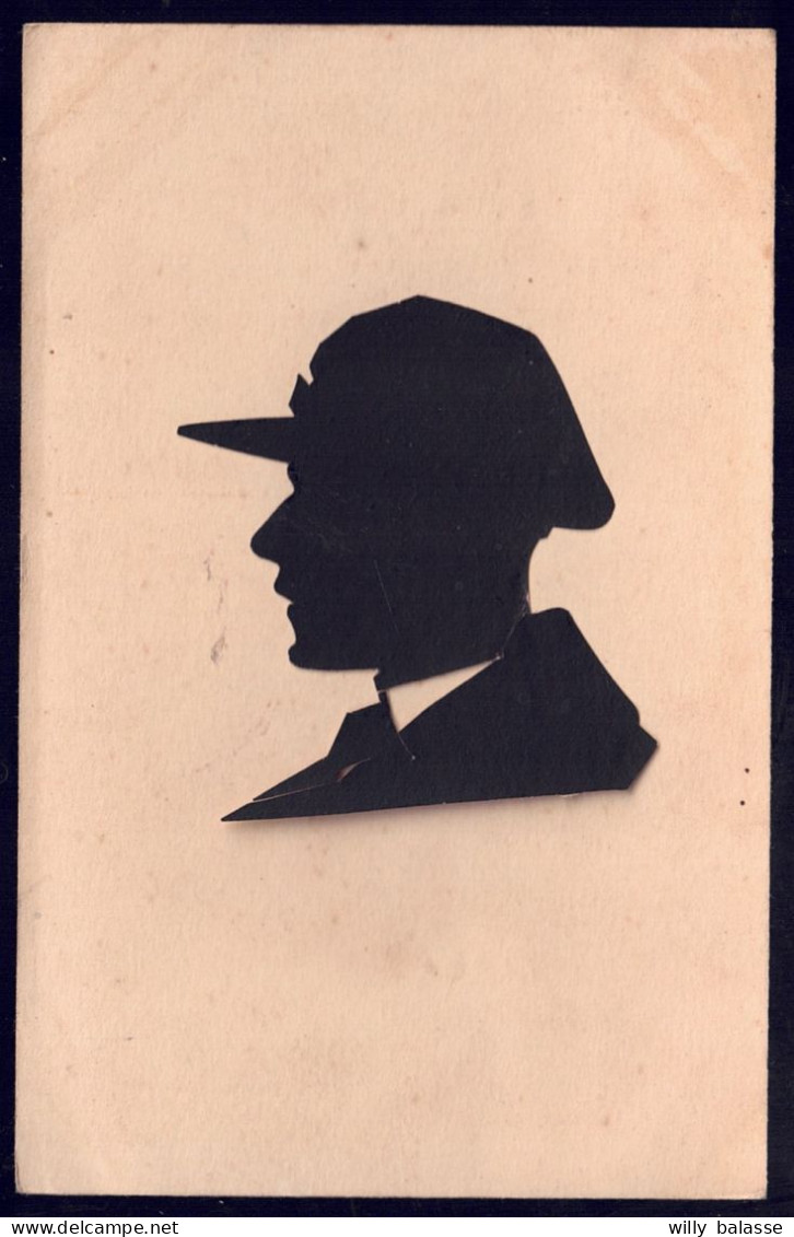 +++ CPA - Fantaisie - SILHOUETTE - Découpi - Portrait Homme Avec Casquette // - Silhouette - Scissor-type