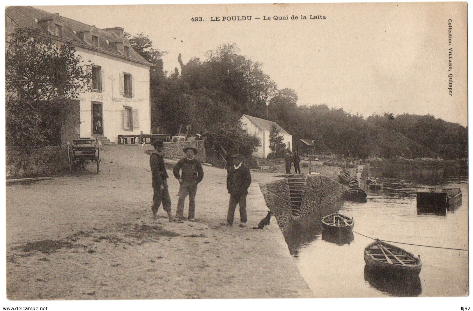 CPA 29 - LE POULDU (Finistère) - 493. Le Quai De La Laïta (animée) - Dos Non Divisé - Le Pouldu