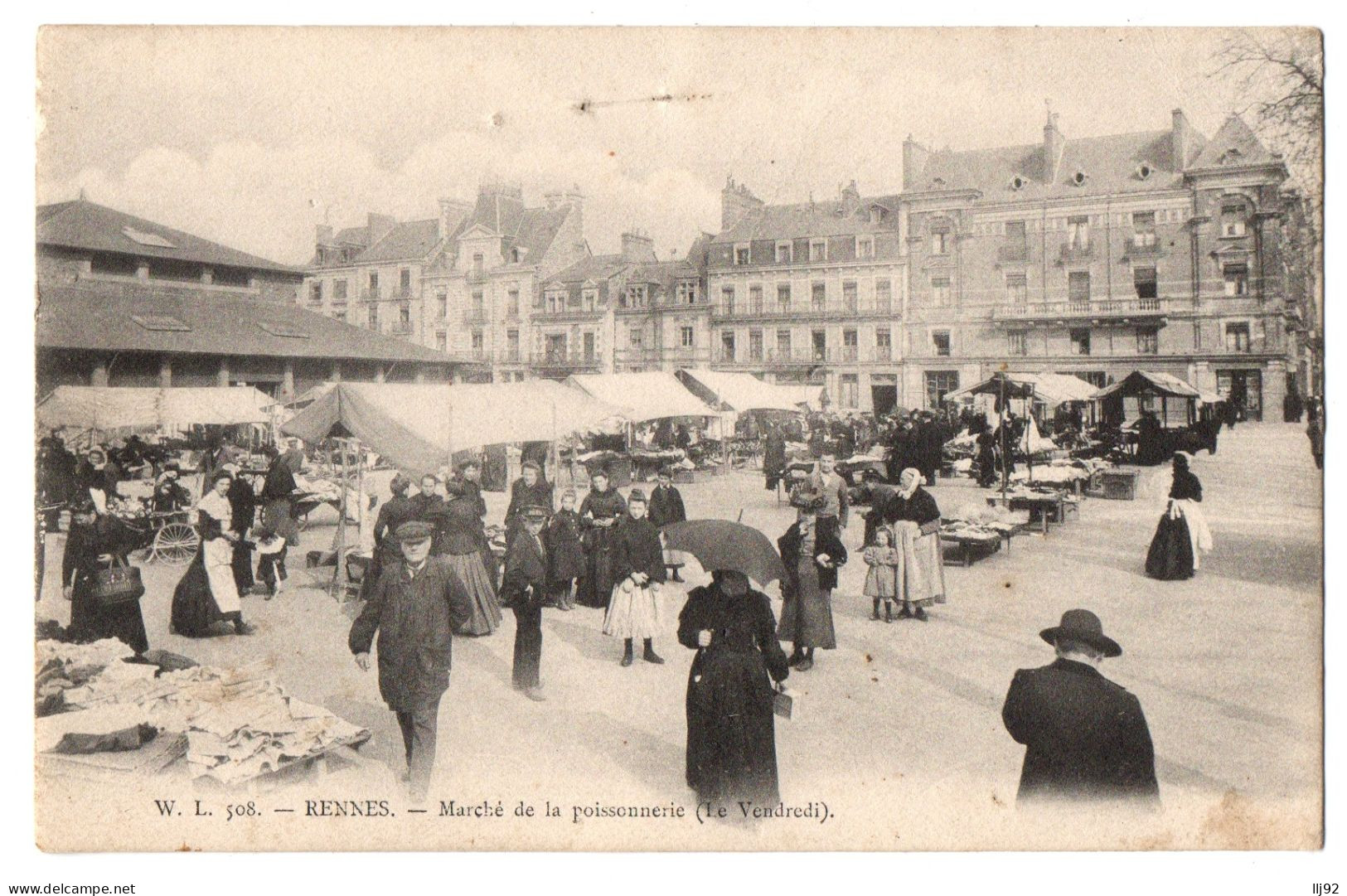 CPA 35 - RENNES (Ille Et Vilaine) - W. L. 508. Marché De La Poissonnerie Le Vendredi (animée, Marché) - Rennes