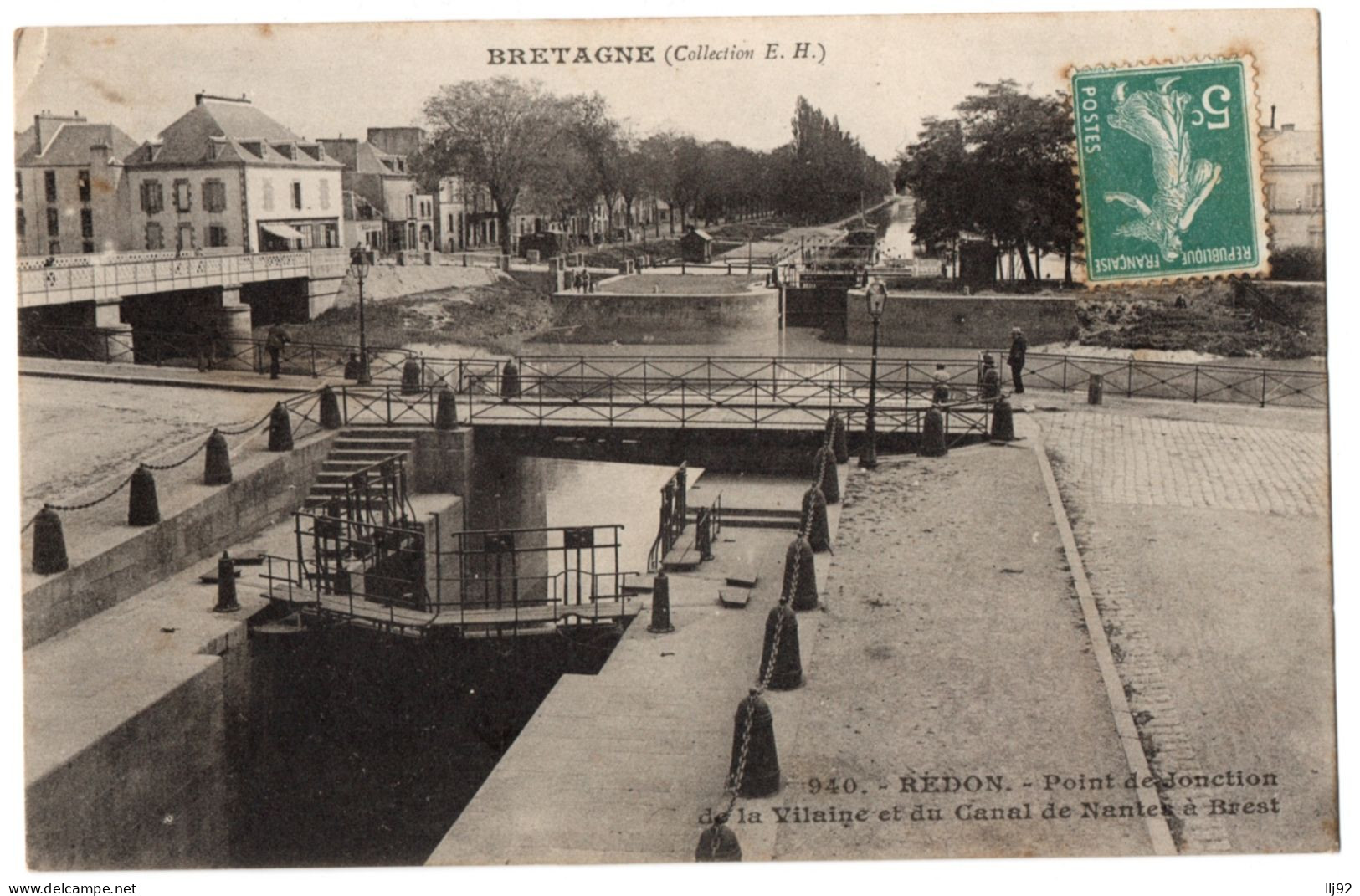 CPA 35 - REDON (Ille Et Vilaine) - 940. Point De Jonction De La Vilaine Et Du Canal De Nantes à Brest - Dos Simple - Redon