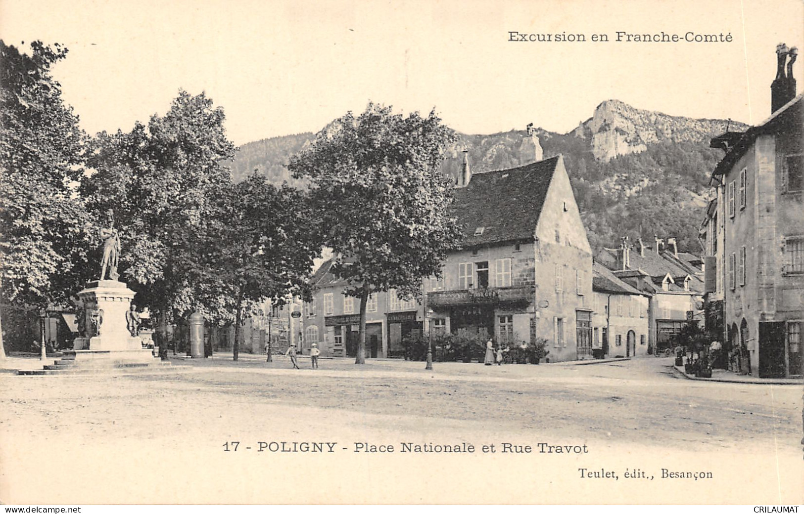 39-POLIGNY-PLACE NATIONALE ET RUE TRAVOT-N T6021-F/0141 - Poligny