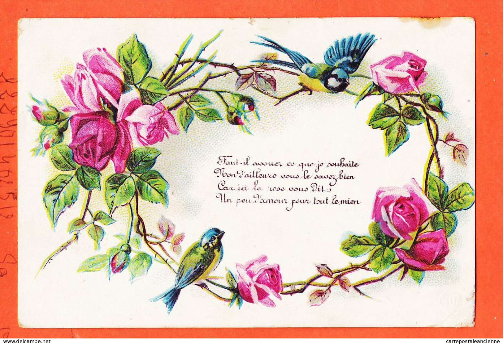 26994 / ⭐ Carte Gaufrée ◉ Faut-il Avouer Je Souhaite Couronne Roses ◉ 1906 à Philomene LAURIE Montfort ◉ H-H Serie 710 - Sonstige & Ohne Zuordnung