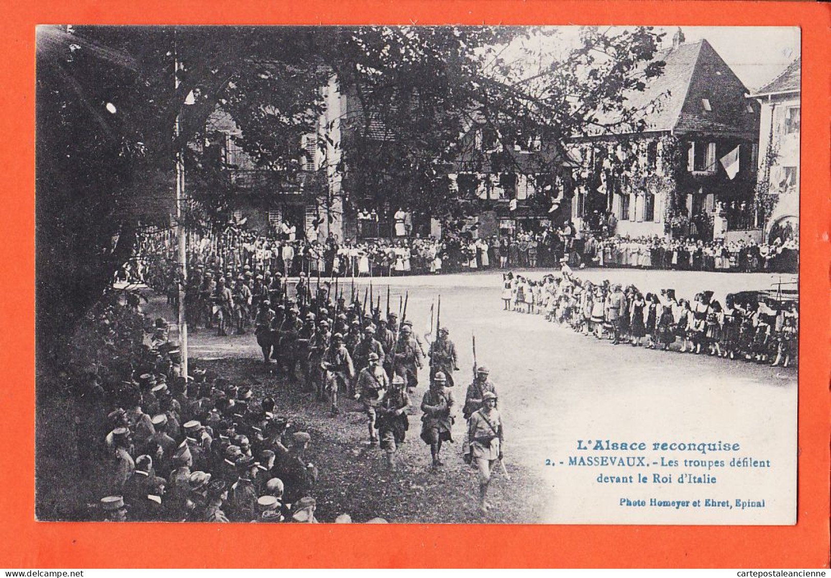 26594 / ⭐ ♥️  68-MASSEVAUX Troupes Défilent Devant Roi ITALIE Commande HOMEYER-EHRET 1924 à Aline FLECH Tissage Bussang - Masevaux