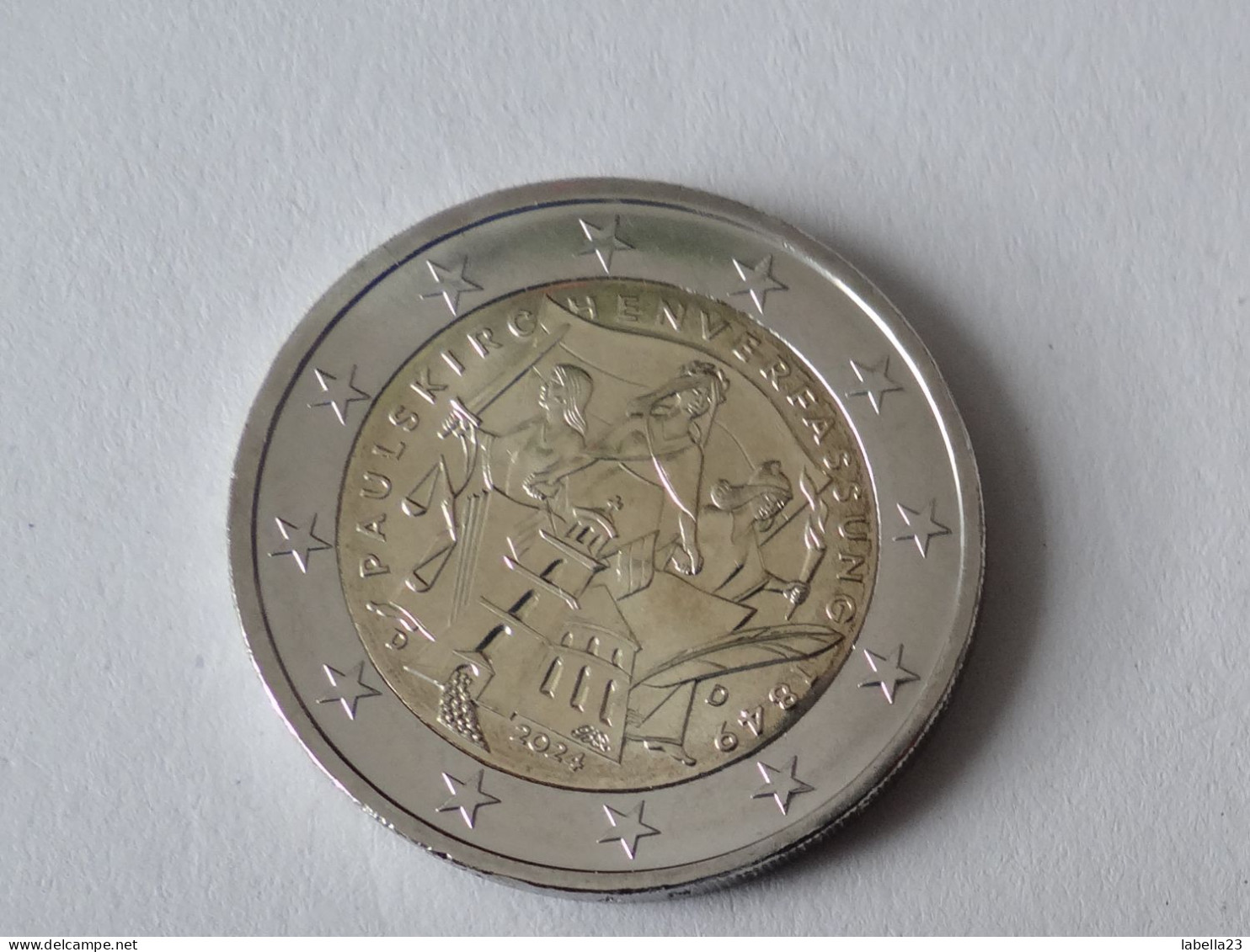 2 Euro Münze 2024 - 175. Jubiläum Paulskirchenverfassung, Ausgabe D - Deutschland