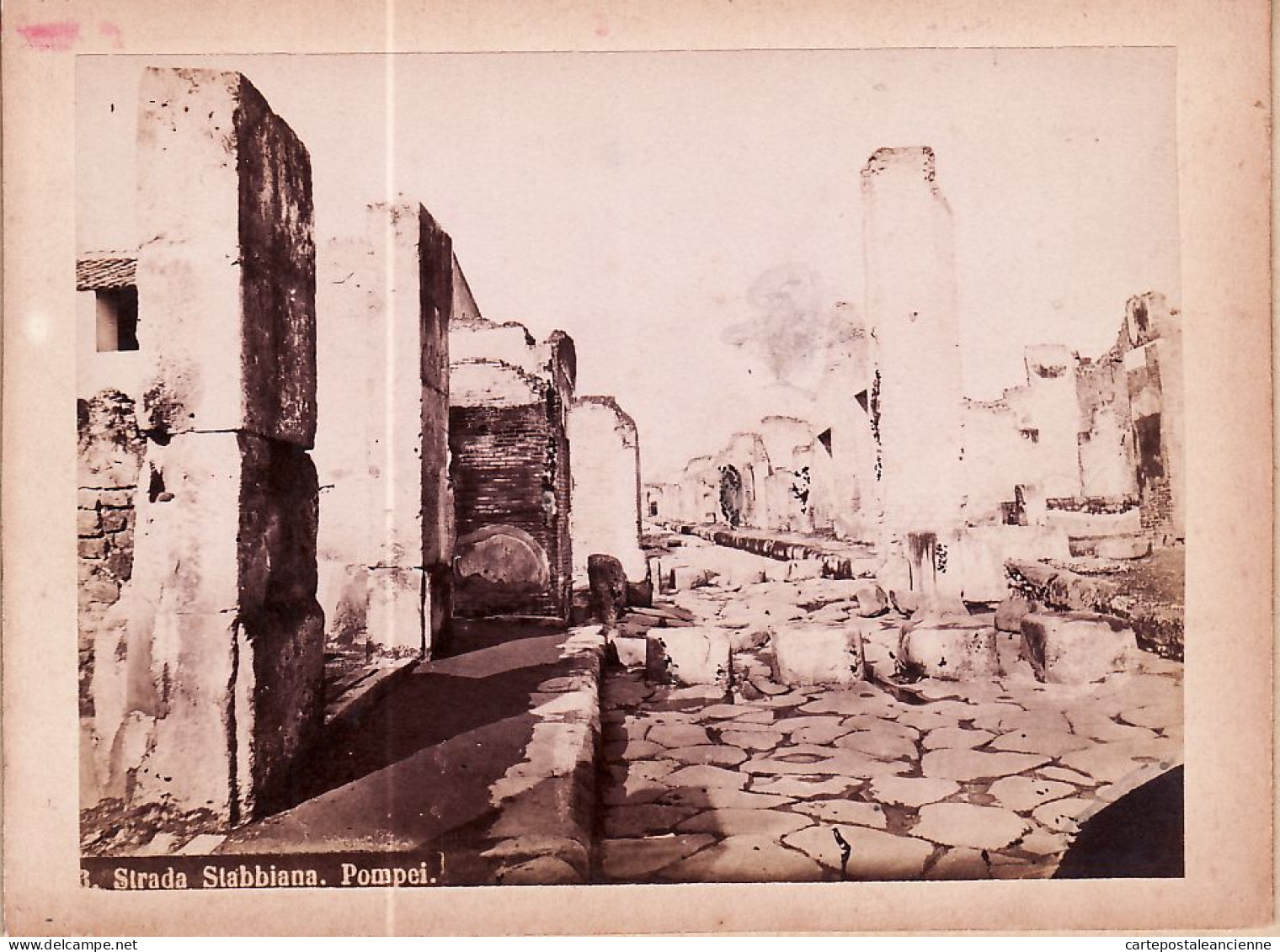 26913 / ⭐ ♥️ POMPEI Napoli Strada STABBIANA 1868-1895 Photographe Robert RIVE N°113 Fotografia Albumina 155x115mm - Anciennes (Av. 1900)