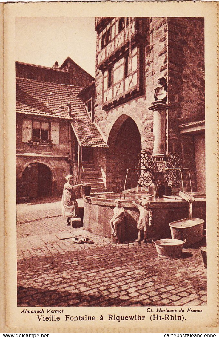 26723 / ⭐ RIQUEWIHR 68-Haut-Rhin Vieille Fontaine 1920s Almanach VERMOT Cliché Horizons De FRANCE - Riquewihr