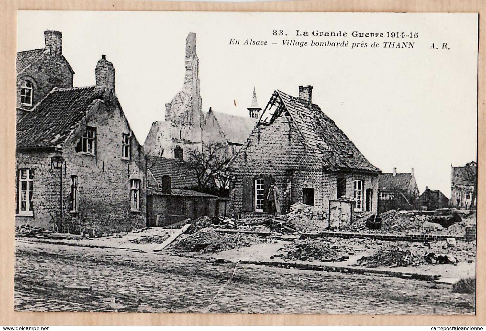 26621 / ⭐ Village Près 68-THANN BOMBARDE Grande Guerre 1914-1915 ALSACE Reconquise-RICHARD Visa N° 83 Cpaww1 - Thann