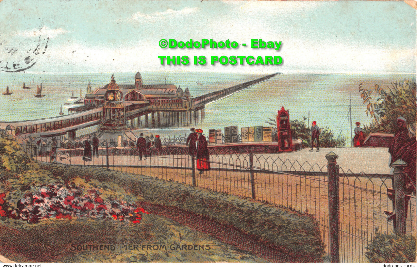 R424571 Southend Pier From Gardens. S. Hildesheimer. No. 601. 1907 - World