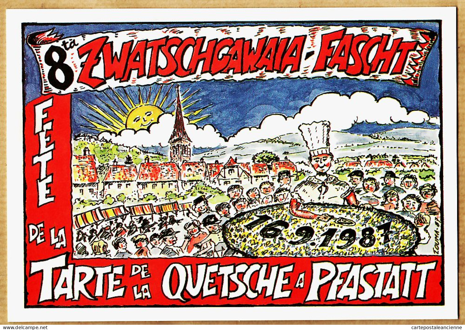 26571 / ⭐ 68-Haut Rhin PFASTATT Fascht 8em FETE De La Tarte à La QUETSCHE 16 Septembre 1987 - MAECHLER LOUMA N°6  - Other & Unclassified