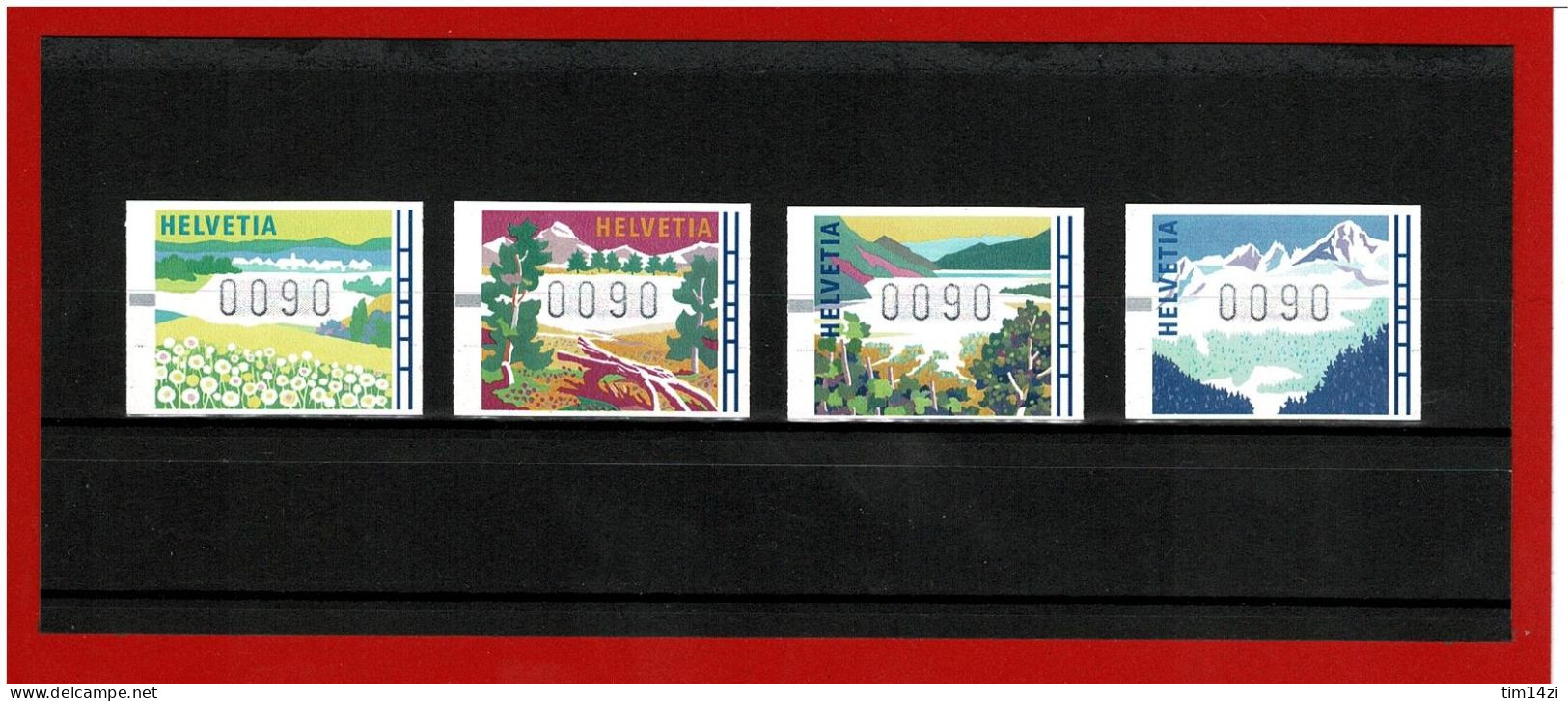 1996 - SUISSE - N° 11/14 - NEUFS** -  LES QUATRE SAISONS - PAYSAGES TYPIQUES -  COTE Y&T : 8.00 Euros - Timbres D'automates