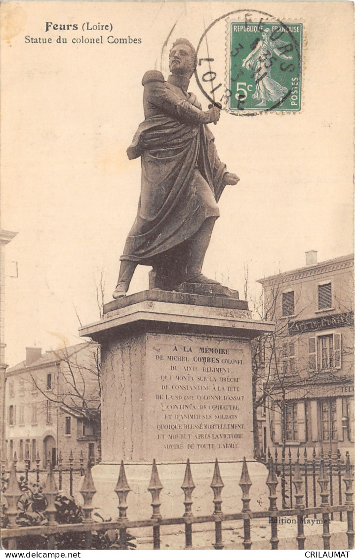 42-FEURS-STATUE DU COLONEL COMBES-N T6022-A/0323 - Feurs