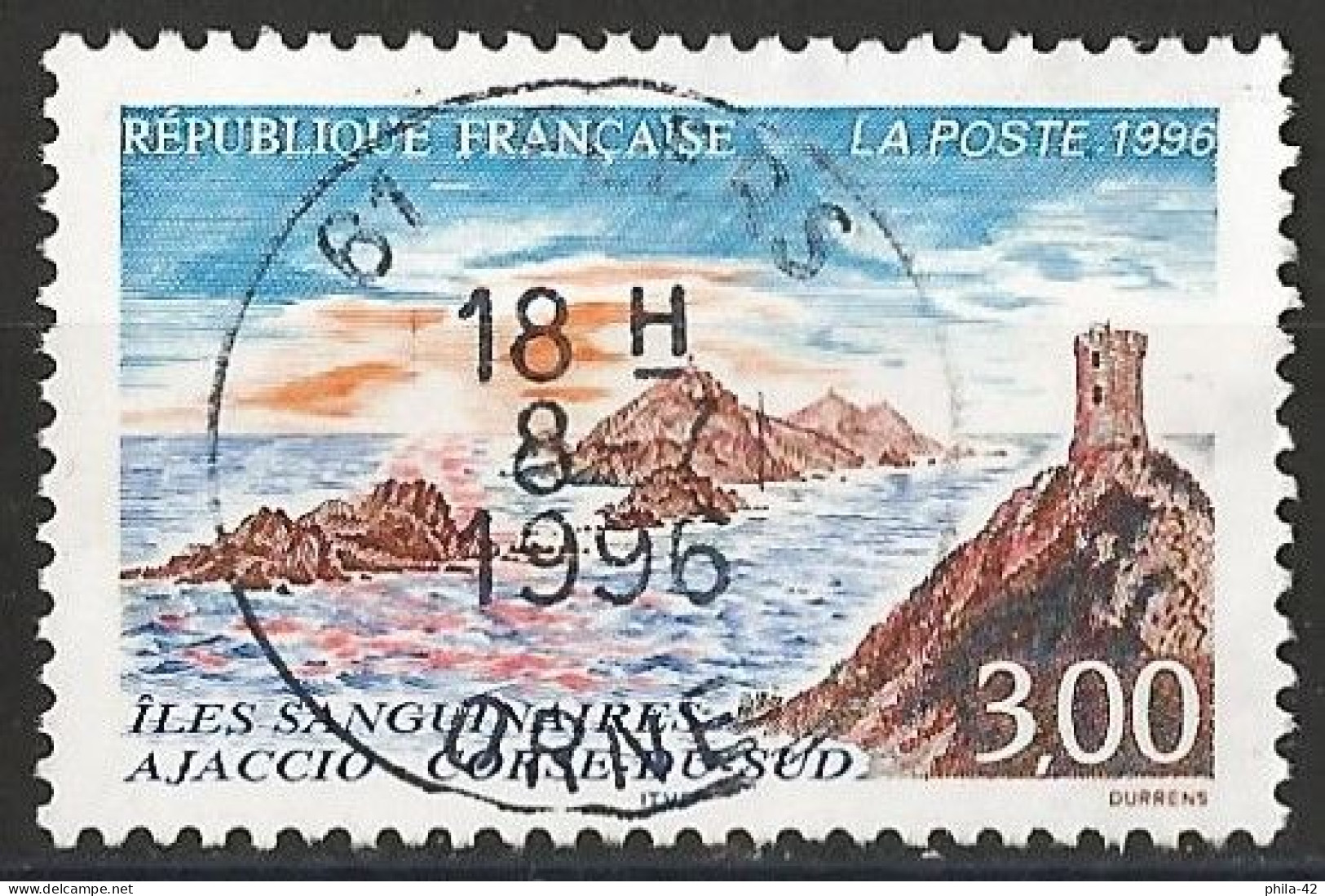 France 1996 - Mi 3158 - YT 3019 ( Bloodthirsty Islands - Corsica ) - Oblitérés