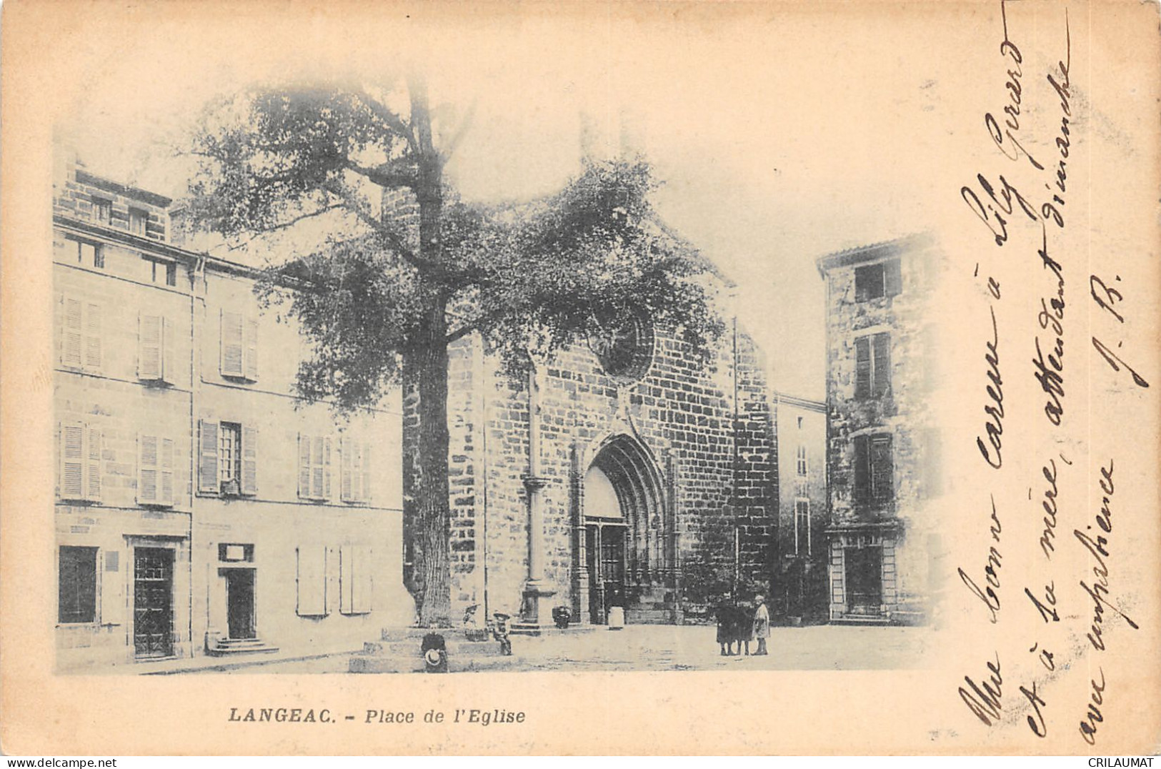 43-LANGEAC-PLACE DE L EGLISE-N T6022-E/0285 - Langeac