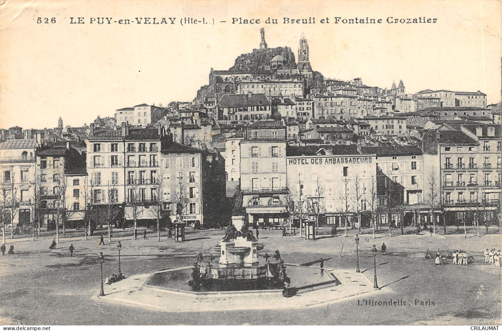 43-LE PUY EN VELAY-PLACE DU BREUIL-FONTAINE CROZATIER-N T6022-D/0293 - Le Puy En Velay