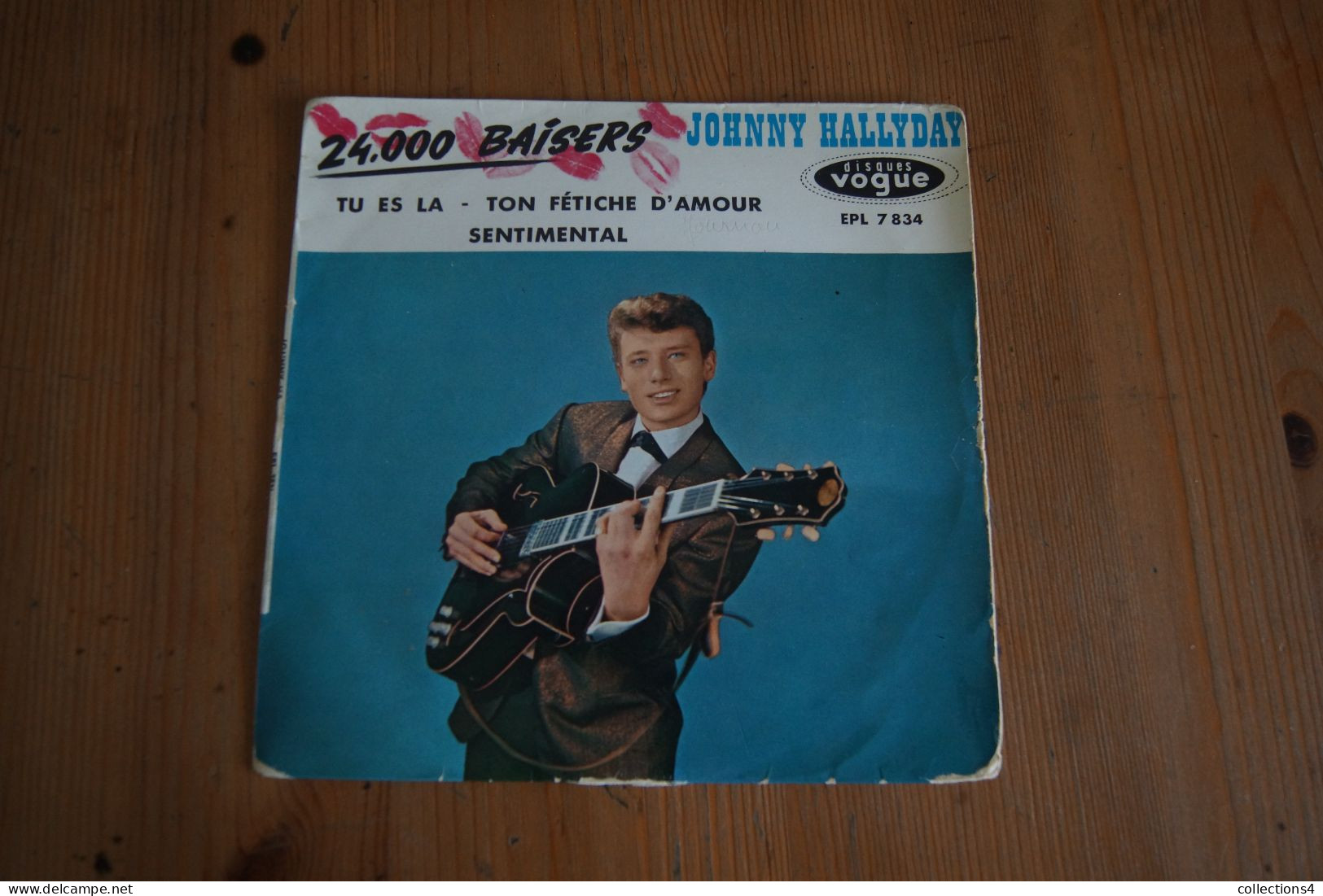 JOHNNY HALLYDAY 24 000 BAISERS  EP   1961  VALEUR+ - 45 Rpm - Maxi-Singles