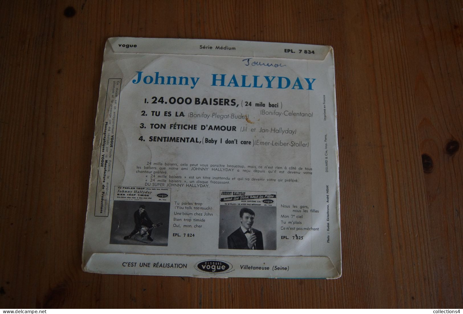 JOHNNY HALLYDAY 24 000 BAISERS  EP   1961  VALEUR+ - 45 Toeren - Maxi-Single