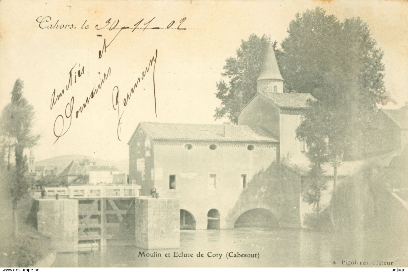 CPA*46* Cahors - Moulin Et Écluse De Coty (Cabesou) Pionnière 1902 DND* 2scans - Cahors