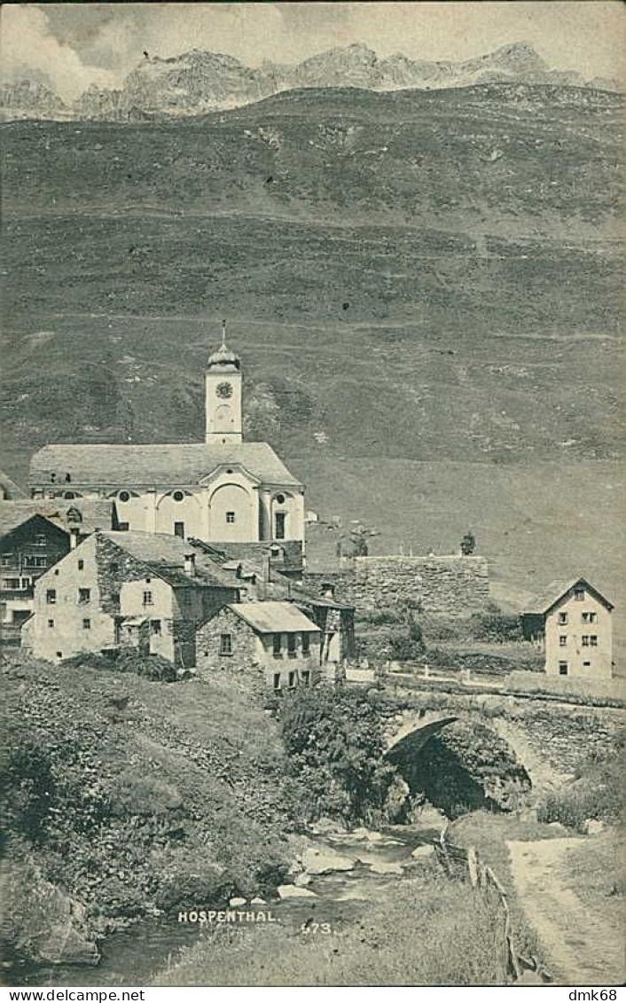 SWITZERLAND -  HOSPENTAL - VERLAG E. SYNNBERG - MAILED 1908 (18211) - Hospental