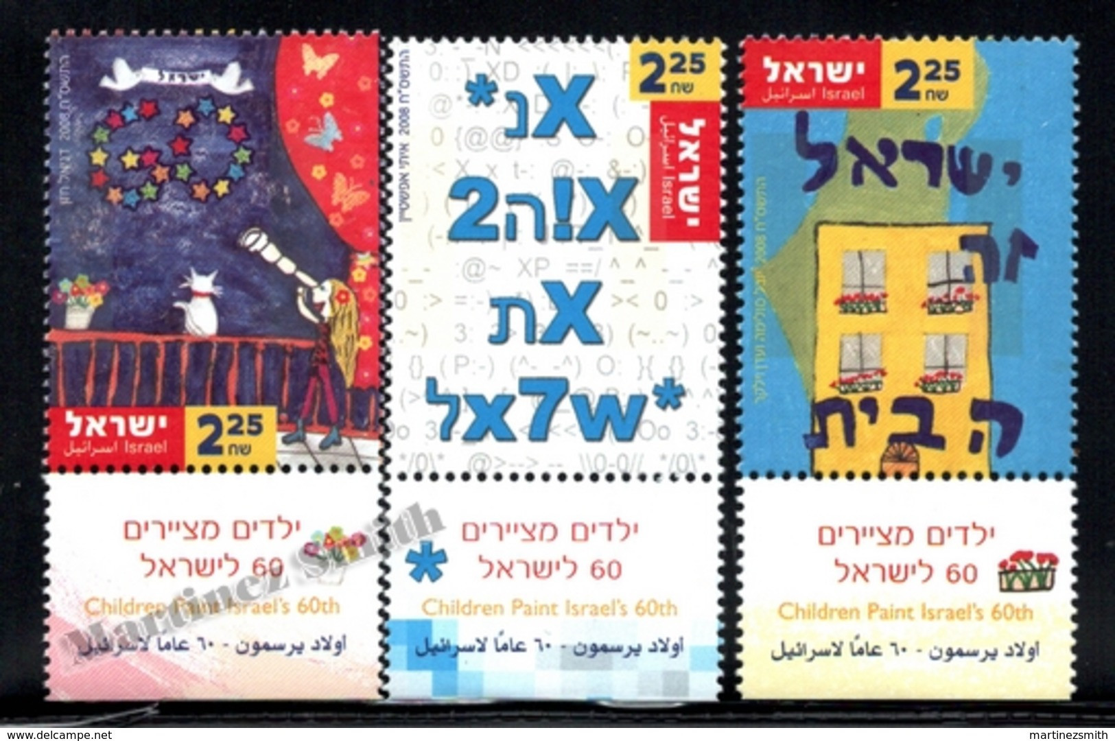 Israel 2008  Yv. 1917-19, 60th Ann. Of Independence – Tab - MNH - Ongebruikt (met Tabs)